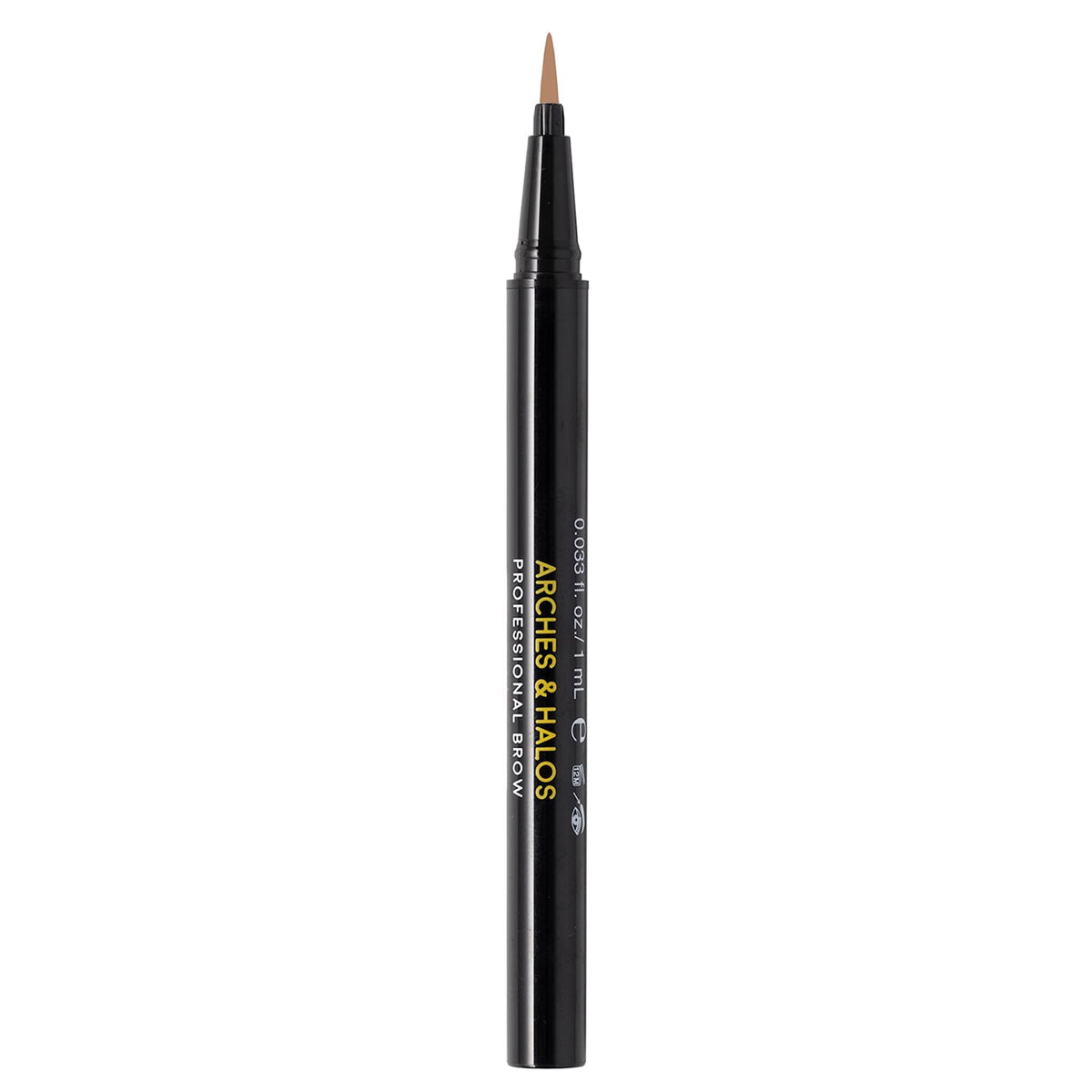 Arches and Halos Fine Bristle Tip Pen - Eyebrow Pencils for Women - Vegan Brow Pencil - Smudge-Proof, Buildable Formula - Warm Brown - 0.02 oz