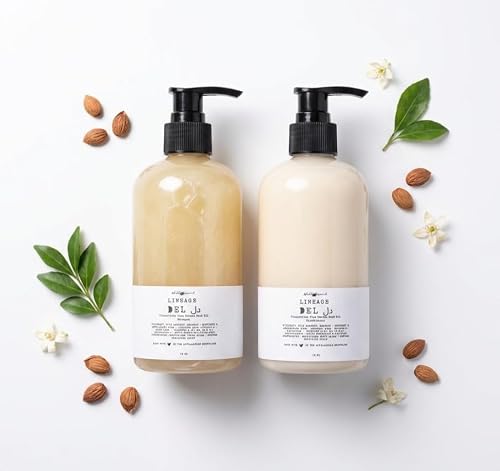 Wild Hermit Wellness Del Ju Plant Based Milk Protein Shampoo and Conditioner with Aloe, Flax Seed, Plum Kernel Extract, Vitamin Rich, Sulfate Free Beauty & Personal Care Wild Hermit Wellness