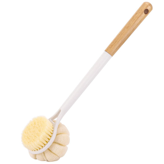 BTYMS Bath Sponge Back Brush Long Handle for Shower 17 Inch, Double Sided Exfoliating Back Scrubber Brush Shower Body Brush with Soft Bristles Beauty and Personal Care BTYMS