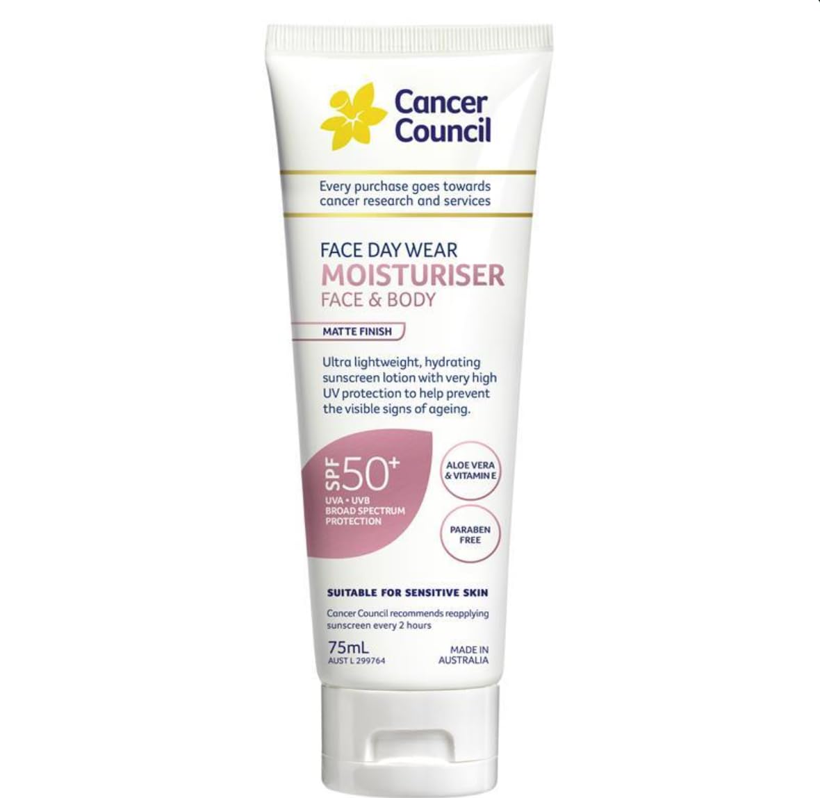 Cancer Council Face Daywear Moisturiser Invisible SPF50+ Beauty & Personal Care Cancer Council
