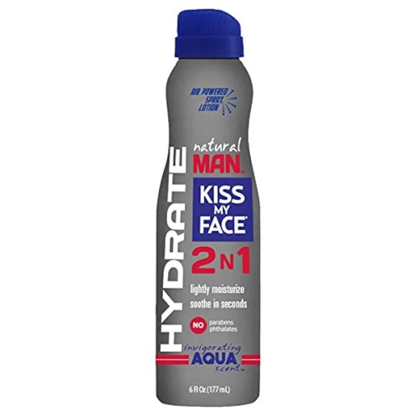 Kiss My Face Natural Man Body Lotion Spray, Invigorating Aqua, 6 Fluid Ounce Beauty & Personal Care Kiss My Face