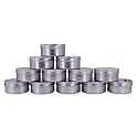 Healthcom 6-Ounce 12 Pack 180ml Empty Silver Round Aluminum Tin Cans Screw Top Metal Tins Aroma Hair Wax Tins Cosmetic Container Organization Beauty & Personal Care Healthcom