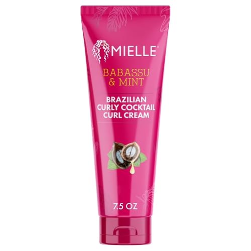 Mielle Organics Babassu & Mint Brazilian Curly Cocktail Curl Cream - Curl Defining, Hair Styling Cream for Textured Hair - Locks in Moisture, Boosts Beauty & Personal Care Mielle Organics