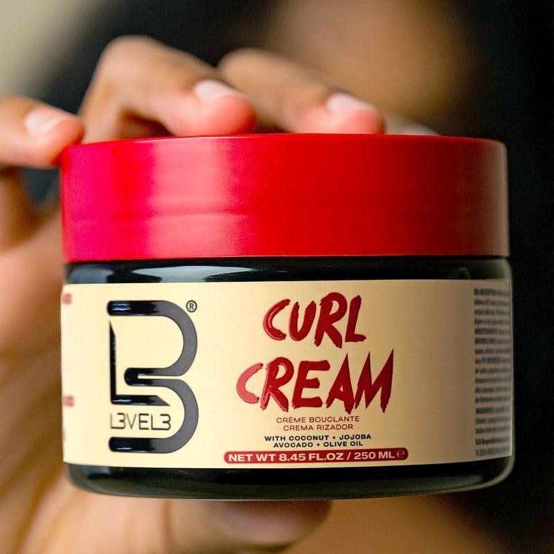 Level 3 Hydrating Curl Cream - With Coconut and Jojoba Oil for Coily and Curly Hair - Lock In Moisture and Shine Beauty & Personal Care L3