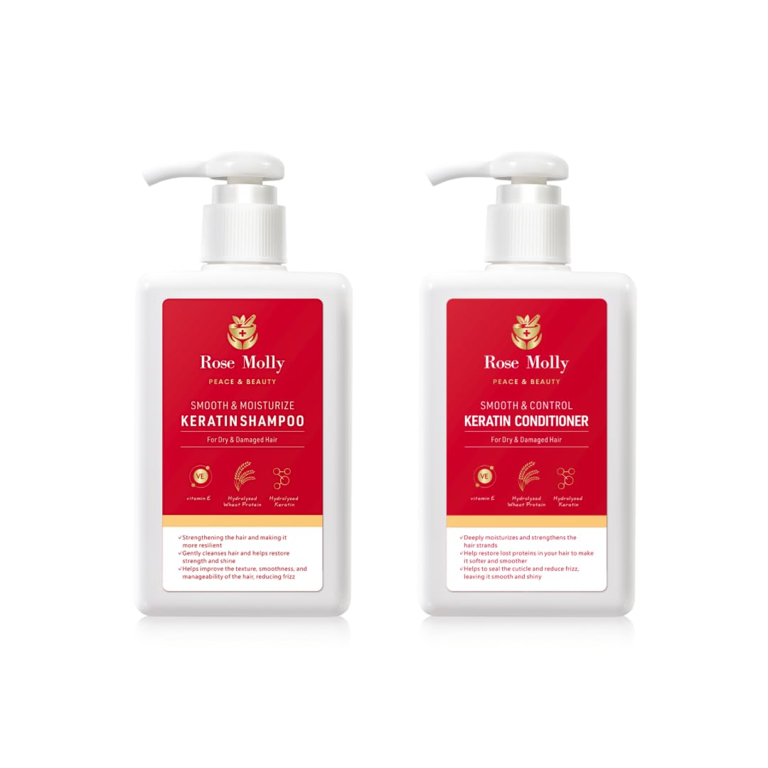 Rose Molly Keratin Shampoo and Conditioner for Dry, Damaged Hair Beauty & Personal Care Rose Molly