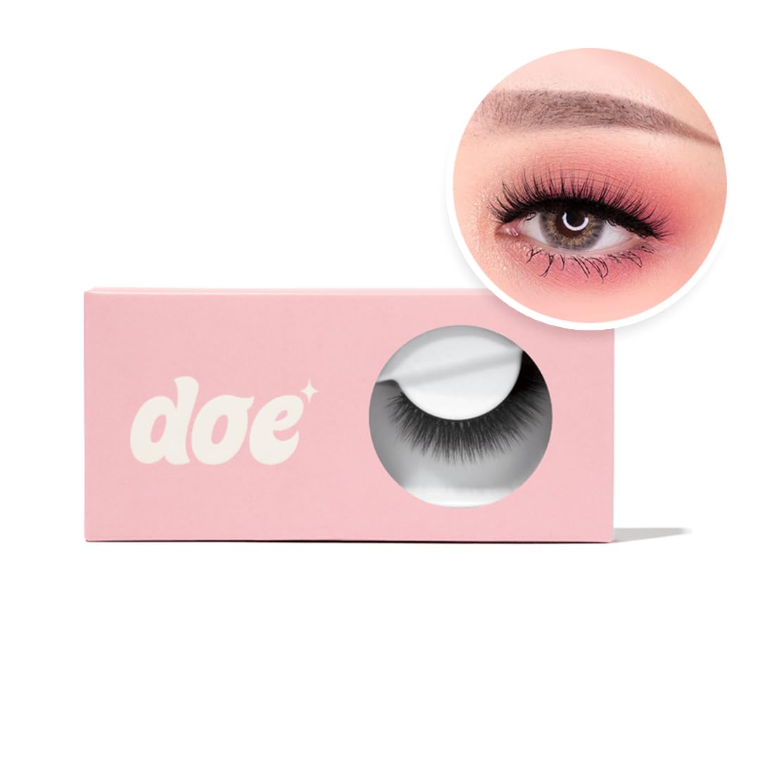 Fuccboi Repellent - Reusable 15 Wears, Fluffy Looking Vegan False Lashes, Handmade from Korean Silk. Lightweight Cruelty Free Eyelash with Volume - 1 Beauty & Personal Care Doe Lashes