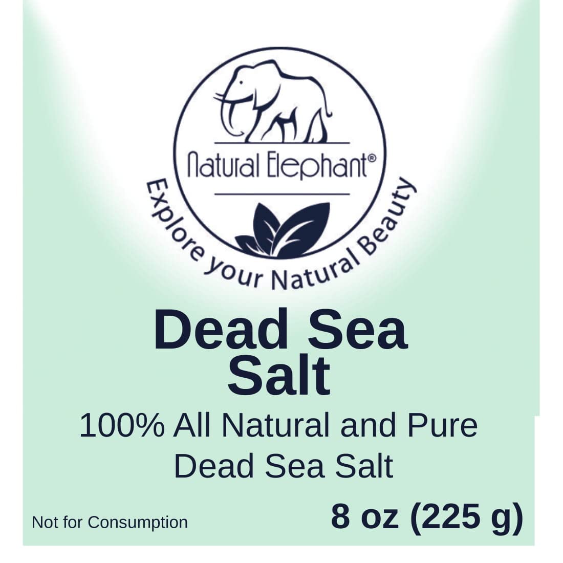 Natural Elephant Dead Sea Bath Salt - 8oz Travel Size - 100% Natural and Pure - Fine Grain - Ideal for Baths and Soaks Beauty and Personal Care Natural Elephant