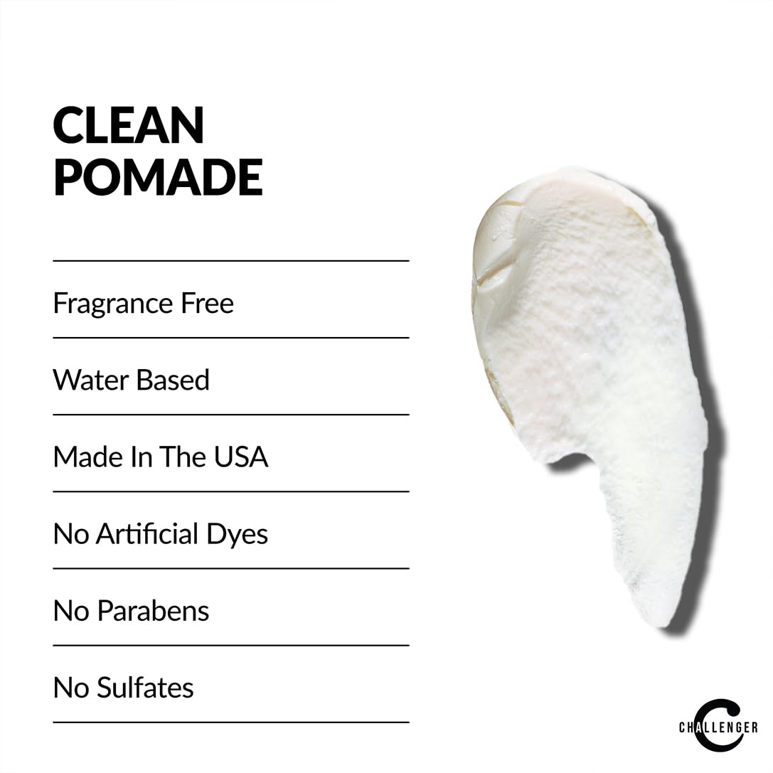 Challenger Fragrance Free Cream Pomade | Non-Comedogenic Styling Product | Unscented Hair Gel | Medium Firm Hold & Clean Ingredients | 3oz Beauty & Personal Care Challenger