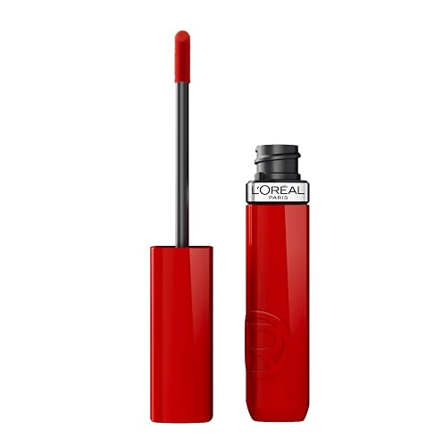 L'Oreal Paris Infallible Lacque Resistance Liquid Lipstick, 16HR Long Lasting Lip Makeup with Lacquer-Like Shine and Zero Transfer, 415, Red Bisou Beauty & Personal Care L'Oreal Paris