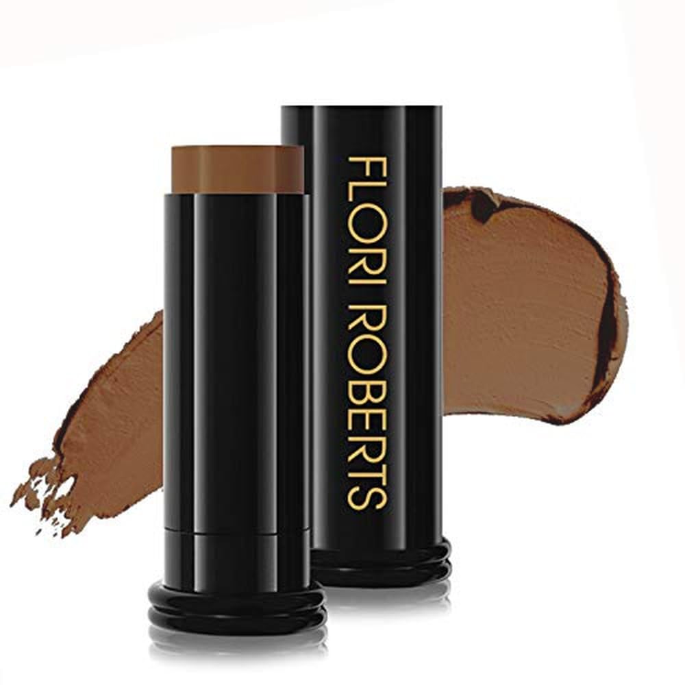 Base Strokes Crème Foundation Stick by Flori Roberts, Full Coverage for Women of Color or Deeper Skin Tones, Long Lasting Makeup, Natural Finish Beauty & Personal Care Flori Roberts