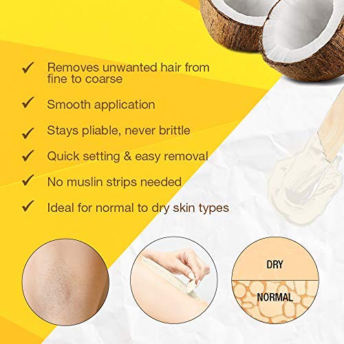 GiGi Coconut Honee Flex Hard Wax for Face & Body, Non-Strip Hair Removal Wax, Gentle for Sensitive to Normal Skin, 13 oz, 1 Pack Beauty & Personal Care GIGI