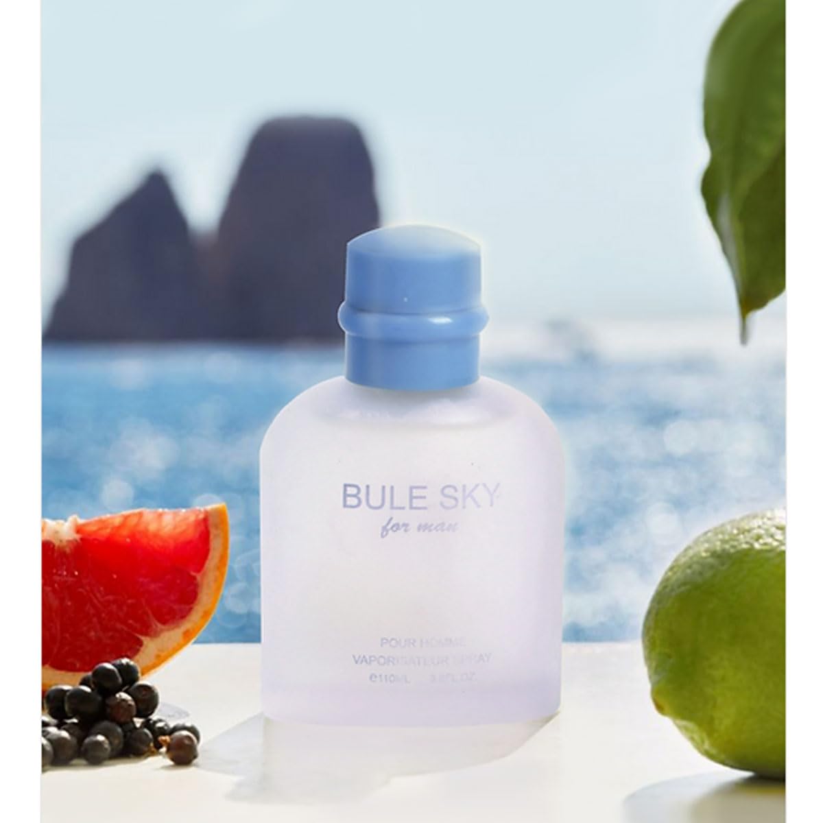 EBC Perfume Blue Sky Man Perfume 110ml Eau De Parfum Vaporisateur Spray - Long Lasting, Grapefruit, Juniper, Essential Oil From France Beauty & Personal Care EBC Perfume