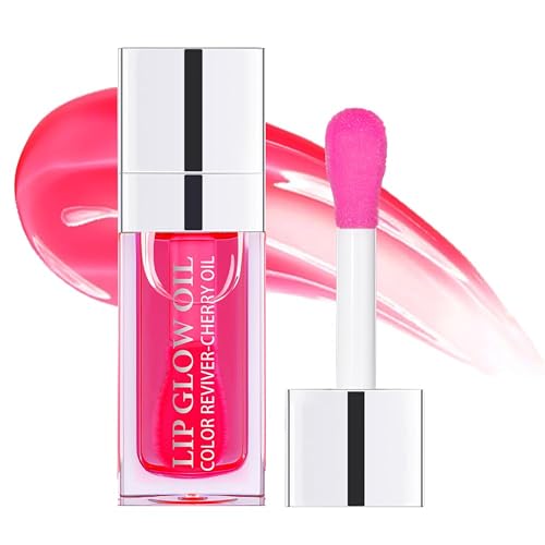 Fovcos Hydrating Lip Oil - Moisturizing, Plumping Lip Gloss Balm With Cherry Tint Beauty & Personal Care Fovcos