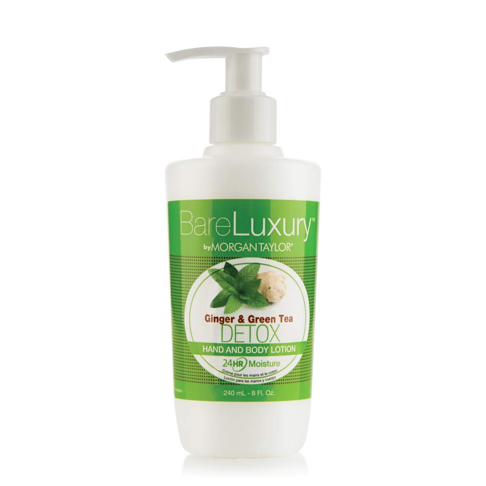 Morgan Taylor BareLuxury Detox Ginger & Green Tea Pump Lotion, 8 oz - Revitalizing & Purifying Lotion with Ginger & Green Tea Extracts for Clean Beauty & Personal Care Morgan Taylor