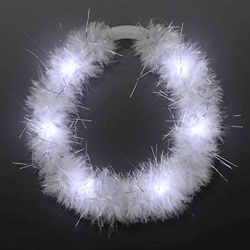 blinkee LED White Feather Angel Halo Crown Headband