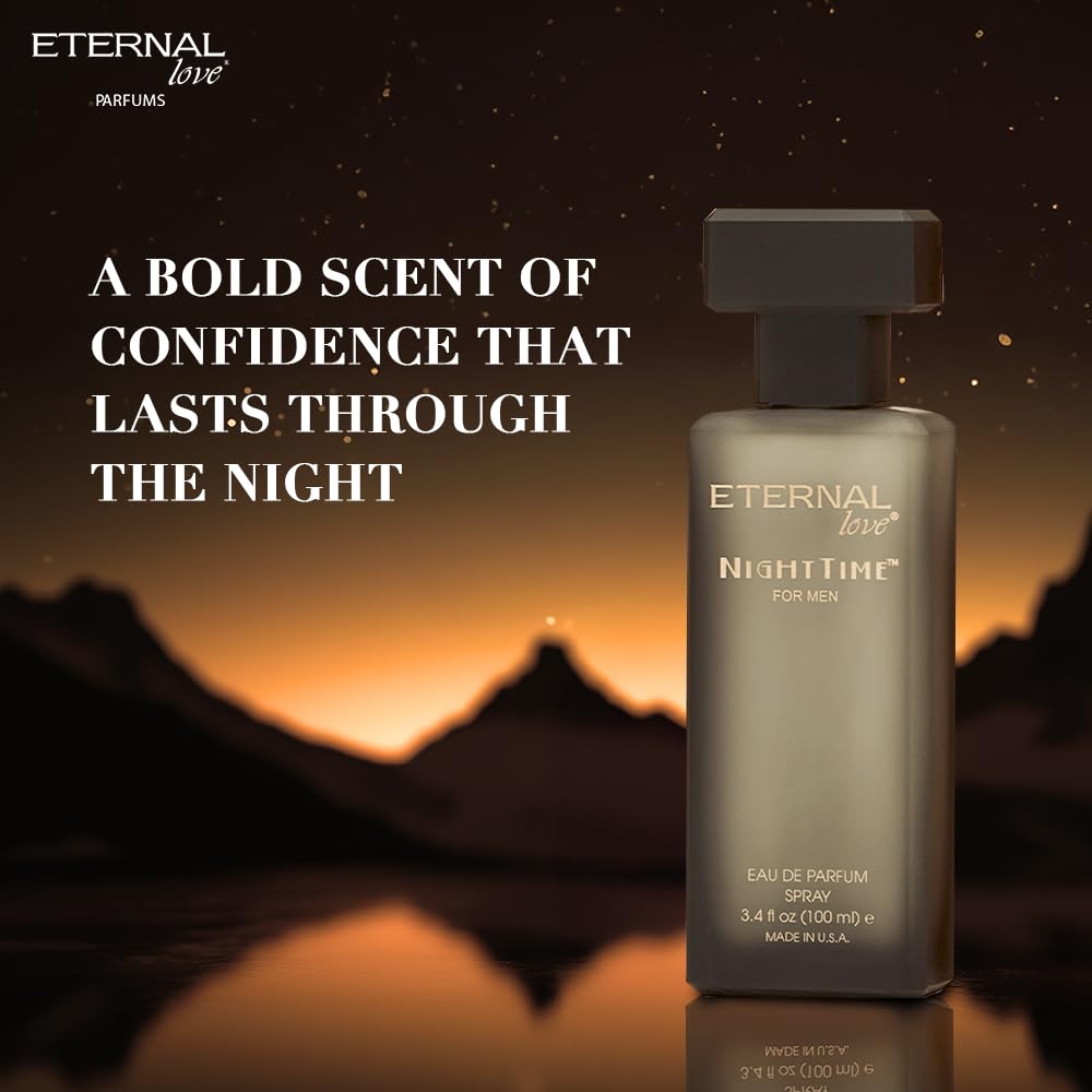 Eternal Love Nighttime for Men - Long Lasting Eau de Parfum Spray - Clean Masculine Fragrance with Rose & Jasmine - Warm Sophisticated Scent - 3.4oz Beauty & Personal Care Eternal Love