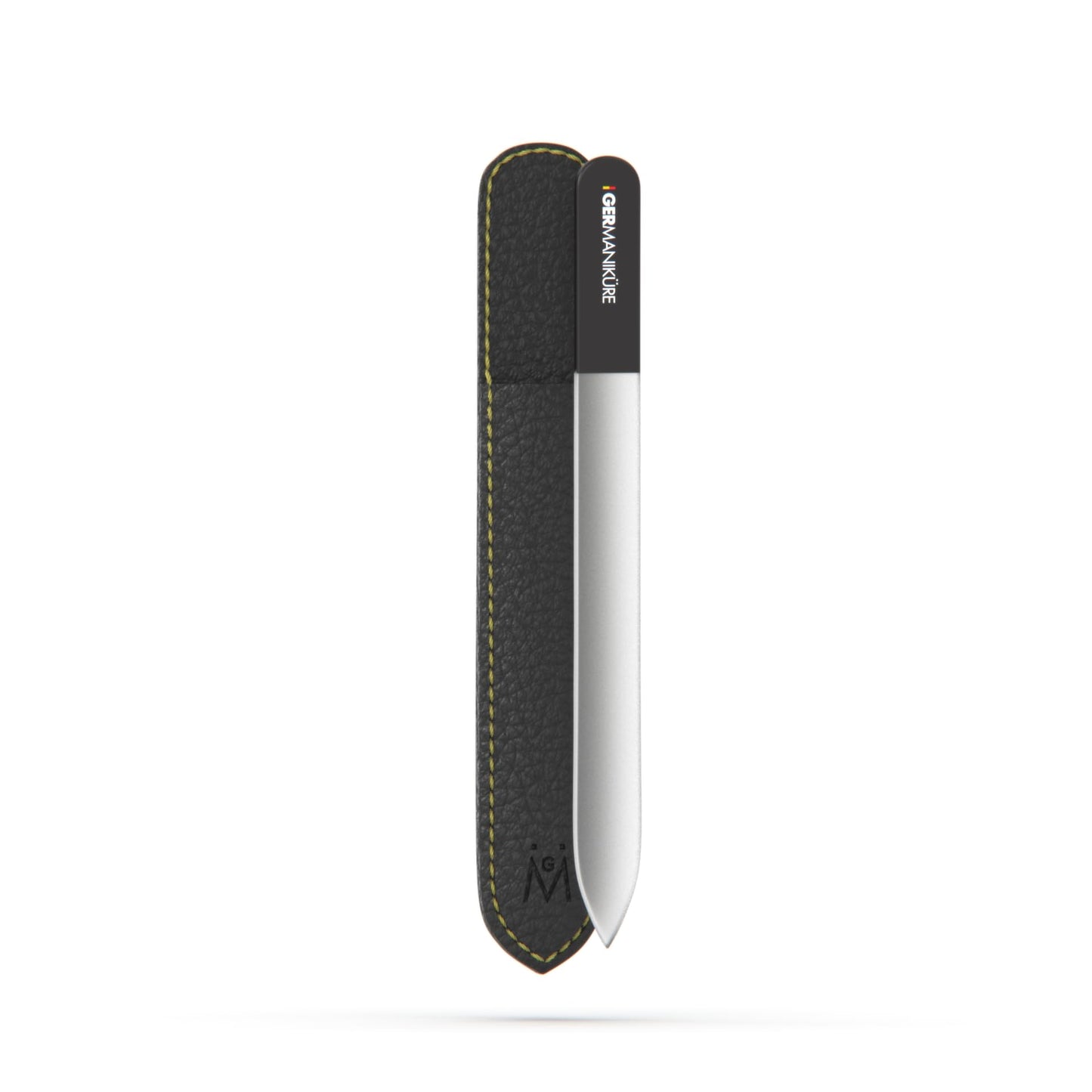 GERMANIKURE Czech Crystal Glass Nail File in Suede Leather Case, Original Black Branded, Professional Manicure & Pedicure Products for Easy Shaping Beauty & Personal Care GERmanikure