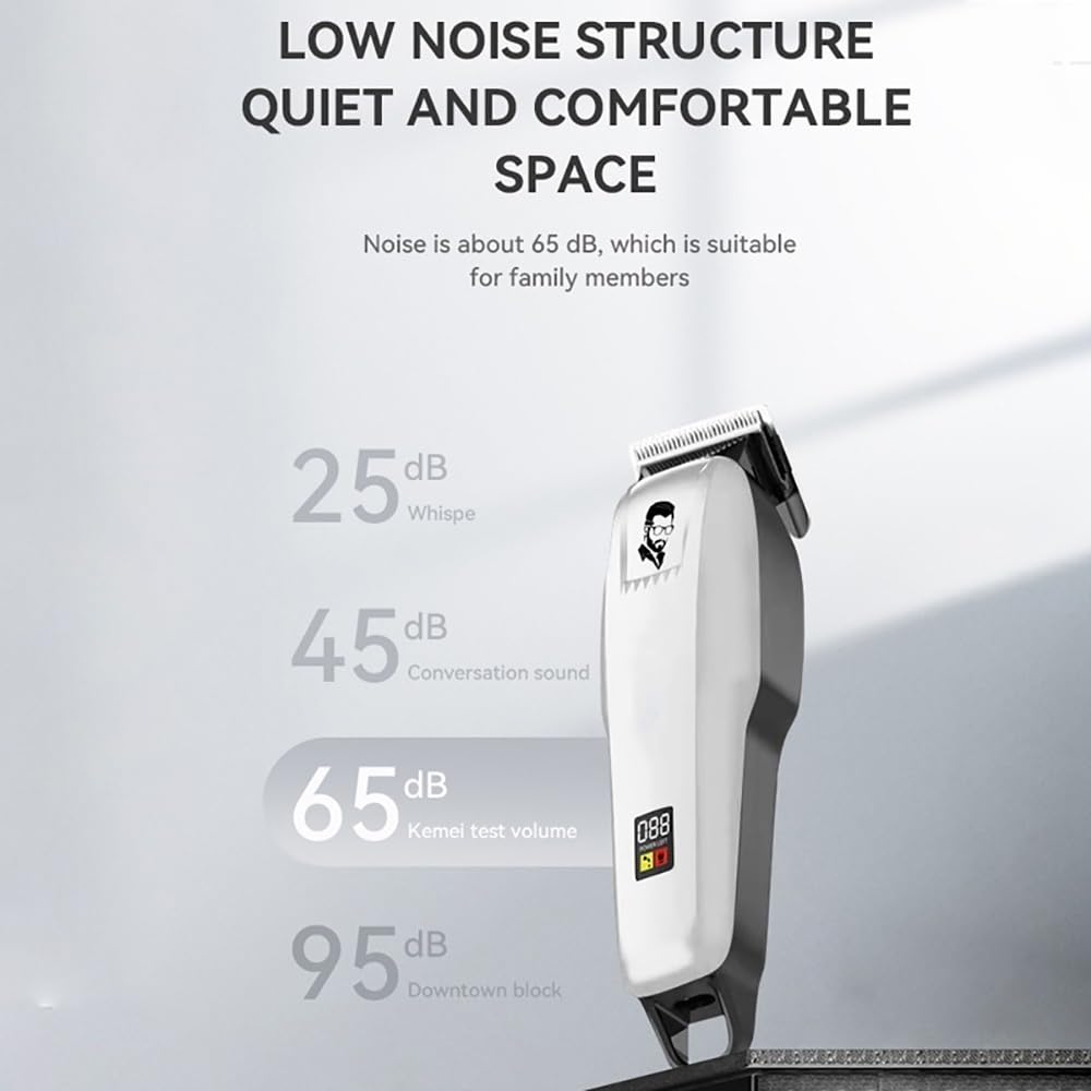 GLESVOWIO Pro Hair Clipper Rechargeable Cordless Beard Trimmer for Men Powerful Electric Cutter Machine Adjustable Haircut Beauty and Personal Care GLESVOWIO
