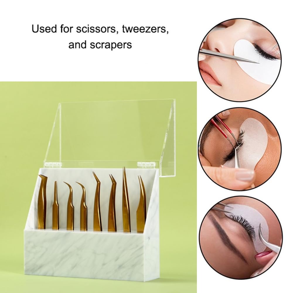 8 Holes Tweezers Holder, Acrylic Rack Storage Eyelash Extension Tools with Dust Cover Tweezer Display Stand Holder Eyelash Extension Supplies Acrylic Beauty & Personal Care LIXIMMAZN
