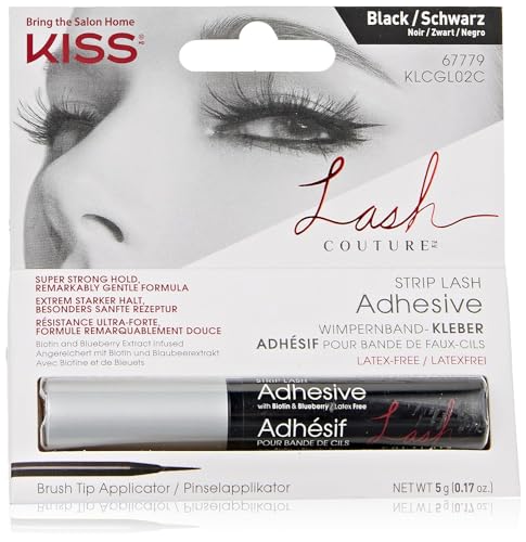 KISS Lash Couture, Lash Glue, Super Strong Strip Lash Adhesive, Black, Includes Lash Adhesive, Long Lasting Wear, Can Be Used with Strip Lashes Beauty & Personal Care KISS