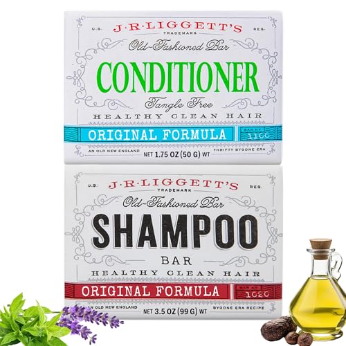 J.R.LIGGETT'S Original Formula Shampoo Bar and Conditioner Bar 2-Pack, All-Natural, Plant-Based Solid Hair Care Set, Sulfate-Free, 3.5 oz Shampoo Beauty & Personal Care J·R·LIGGETT'S
