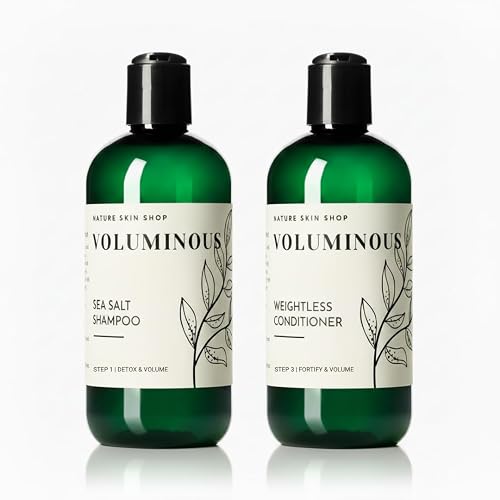 Nature Skin Shop Voluminous Sea Salt Shampoo and Conditioner Set, Clarifying for Soft or Hard Water, Removes Buildup from Fine, Oily & Flat Hair Beauty & Personal Care Nature Skin Shop
