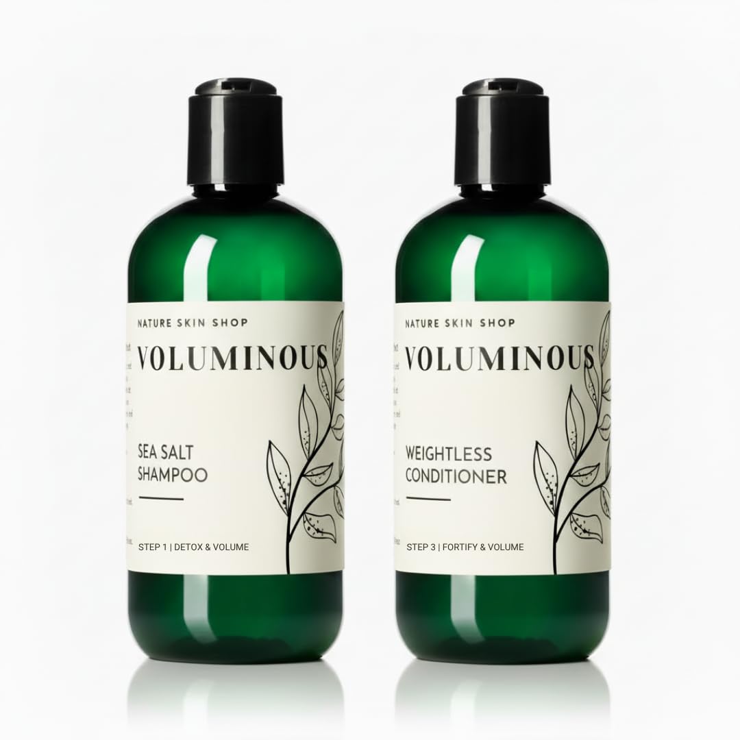 Nature Skin Shop Voluminous Sea Salt Shampoo and Conditioner Set, Clarifying for Soft or Hard Water, Removes Buildup from Fine, Oily & Flat Hair Beauty & Personal Care Nature Skin Shop