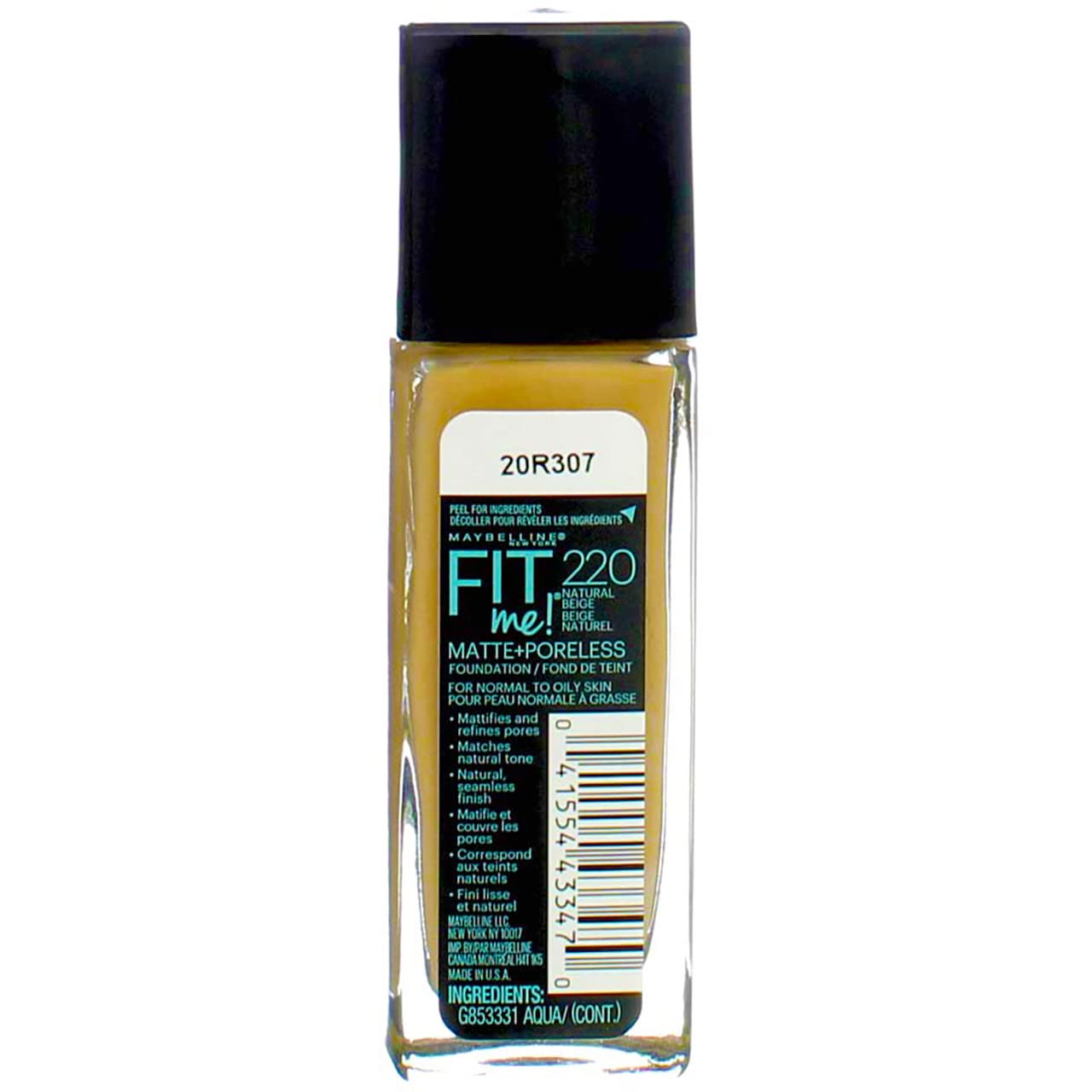 Myb Fitme 220 Mp Fndtn Nt Size 1z Mmaybelline Fit Me Matte+poreless Foundation Natural Beige 220 1 Floz Beauty & Personal Care MAYBELLINE