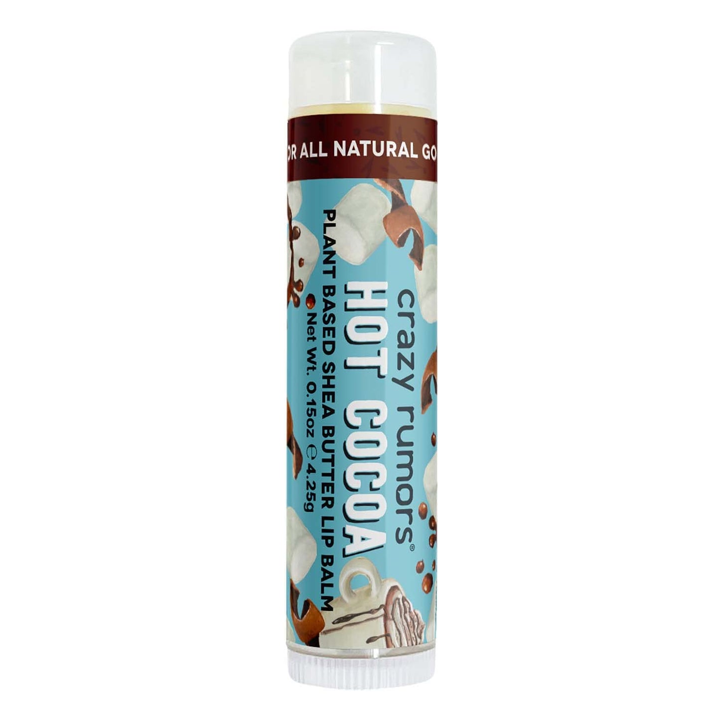 Crazy Rumors Hot Cocoa Lip Balm. 100% Natural, Vegan, Plant-Based, Made in USA (1-Pack) Beauty and Personal Care Crazy Rumors