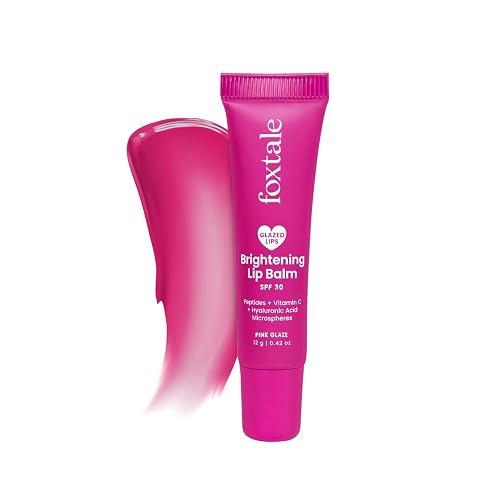 Foxtale SPF 30 Brightening Lip Balm for Dark Lips with Peptides & Vitamin C | Brightens | Hydrates | Tinted Lip Balm - Pink Glaze 12gm Beauty & Personal Care FoxTale