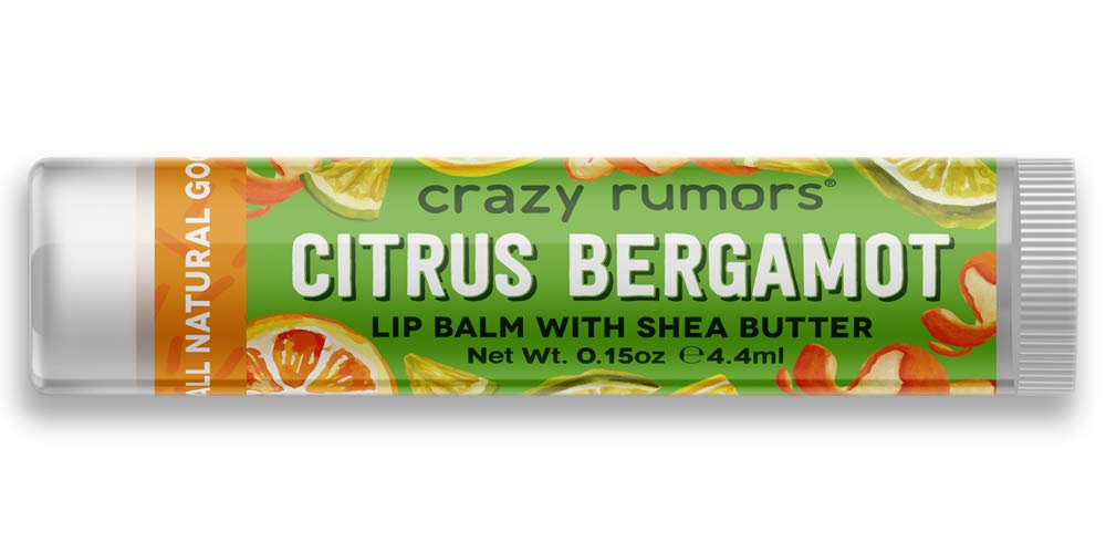 Crazy Rumors Citrus Bergamot Lip Balm. 100% Natural, Vegan, Plant-Based, Made in USA (1-Pack) Beauty and Personal Care Crazy Rumors