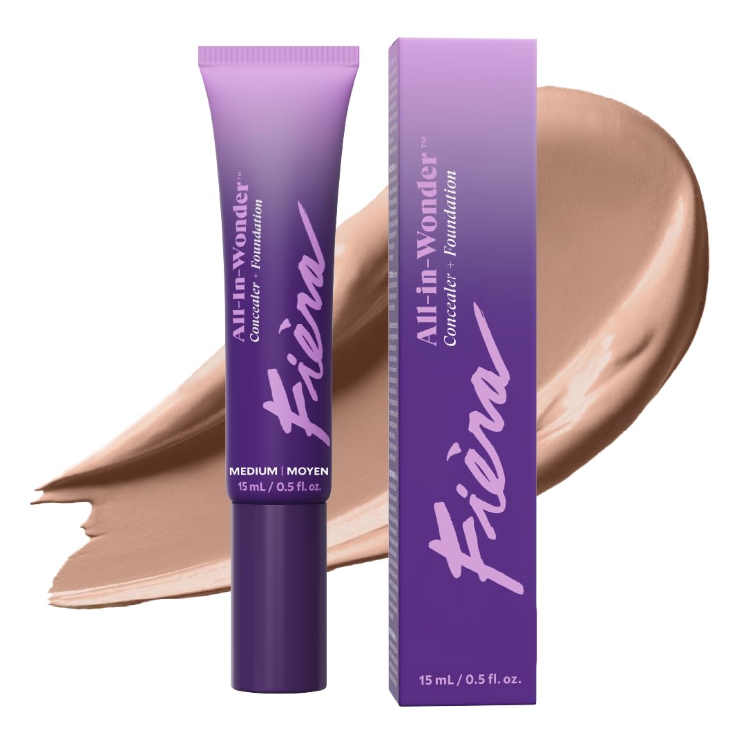 Fièra All-In-Wonder™ Concealer + Foundation - Full-Coverage, Crease-Proof, Hydrating Formula for Mature Skin, Blurs Fine Lines & Dark Circles, Radiant