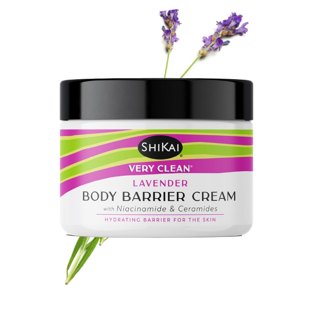 ShiKai Very Clean Moisturizing Body Barrier Cream (Lavender, 4.5 oz) | Hydrating Barrier for the Skin | With Niacinamide, Ceramides, Shea Butter Beauty & Personal Care ShiKai