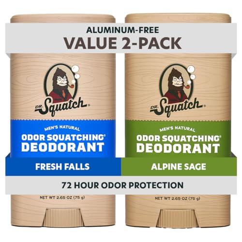 Dr. Squatch Natural Men’s Deodorant - Aluminum Free Natural Deodorant Men with Charcoal & Postbiotics for 72-Hour Odor Protection - Alpine Sage + Beauty and Personal Care Dr. Squatch Default Title