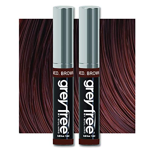 Greyfree Hair Mascara Root Touch-Up for Gray Hair | Precision Hairline Concealer for Brows & Beard | 2 Pack (MEDIUM BROWN) Beauty & Personal Care Greyfree