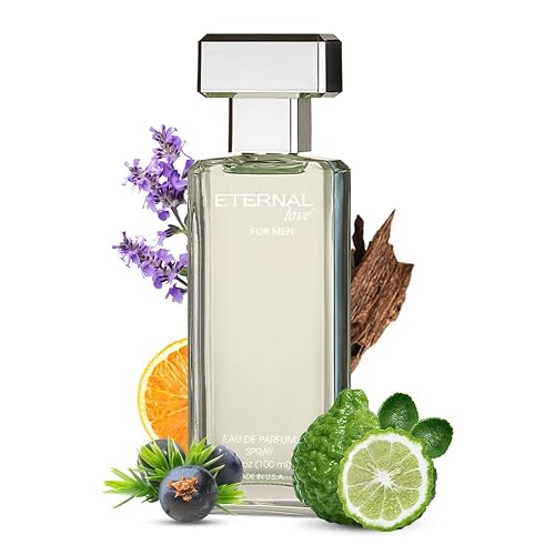 Eternal Love for Men - Long Lasting Eau de Parfum Spray - Premium Clean Fragrance with Amber & Cedarwood - Fresh Sophisticated Scent - 3.4oz Beauty & Personal Care Eternal Love