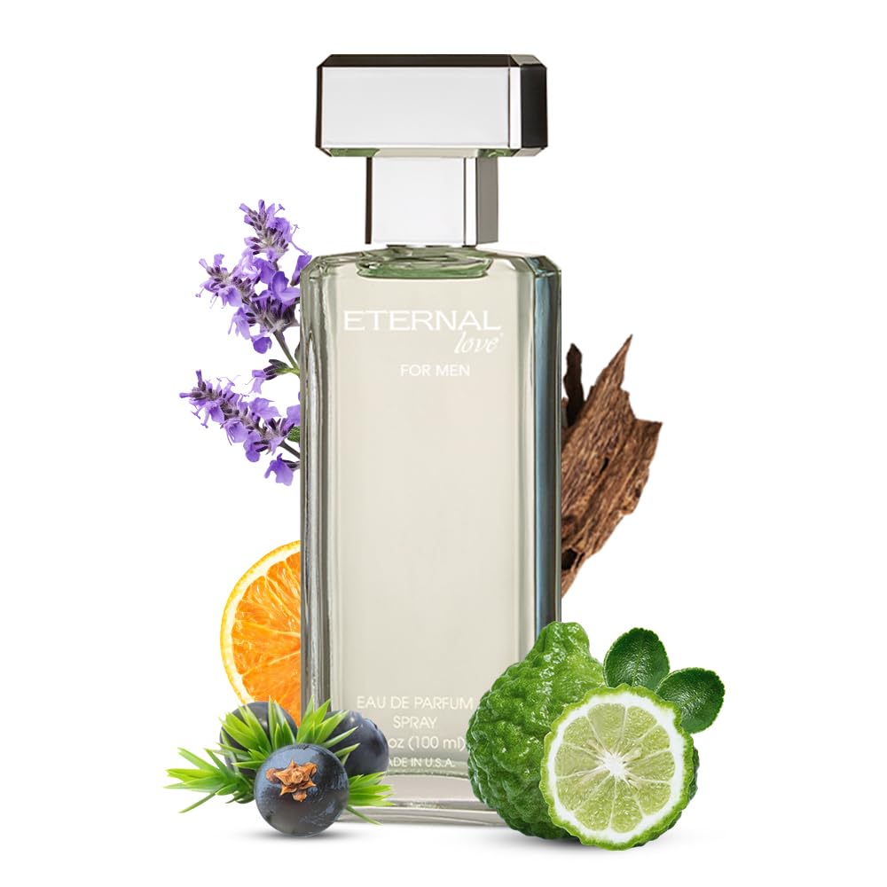 Eternal Love for Men - Long Lasting Eau de Parfum Spray - Premium Clean Fragrance with Amber & Cedarwood - Fresh Sophisticated Scent - 3.4oz Beauty & Personal Care Eternal Love