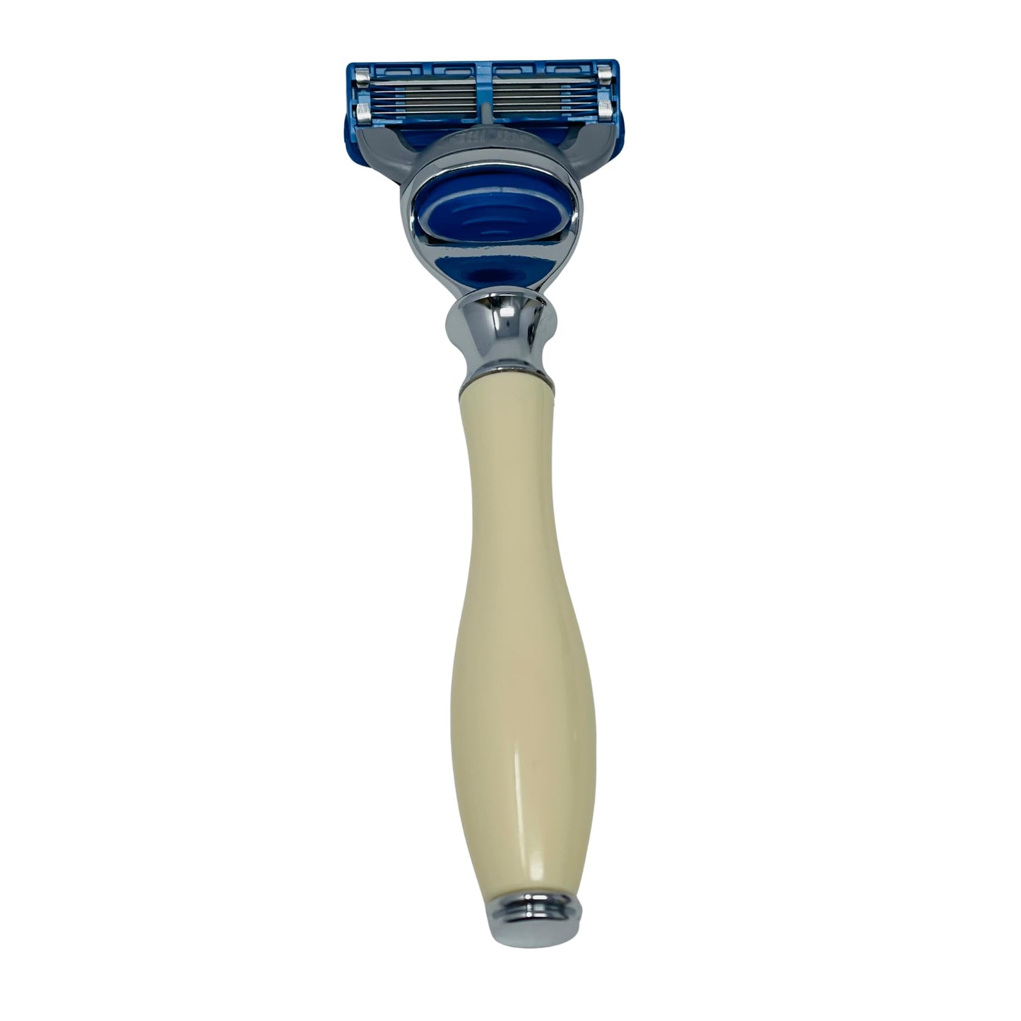 GENTS Fusion Compatible Razor Handle - Faux Ivory with Chrome Tip - 5 Blade Cartridge System - Men’s Shaving Handle Beauty and Personal Care G.B.S
