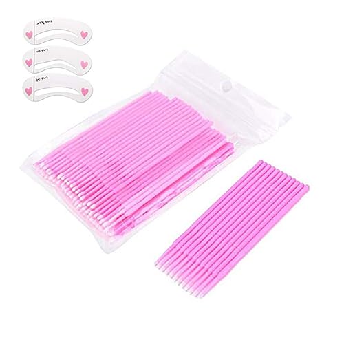 Coobbar 100pcs/lot Durable Micro Disposable Eyelash Extension Mascara Brush Eyelash Glue Cleaning Stick for Women (Pink) Beauty & Personal Care Coobbar