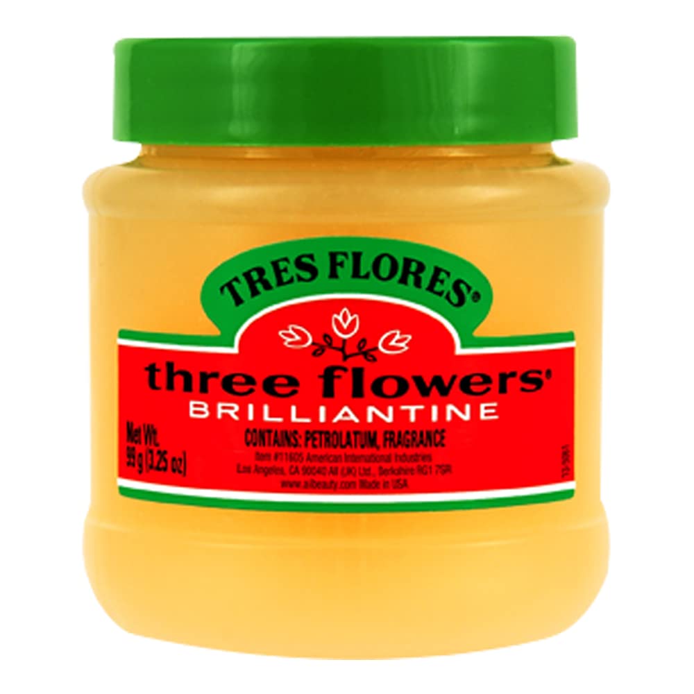 Three Flowers Brilliantine Pomade Solid 3.25 oz Beauty & Personal Care Three Flowers