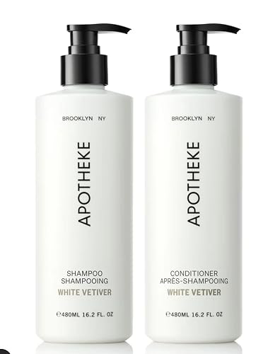 Fuzzion Apothekae White Vetiver Plant Based Shampoo and Conditioner Set - 16.2 Fluid Ounces Each Beauty & Personal Care Fuzzion