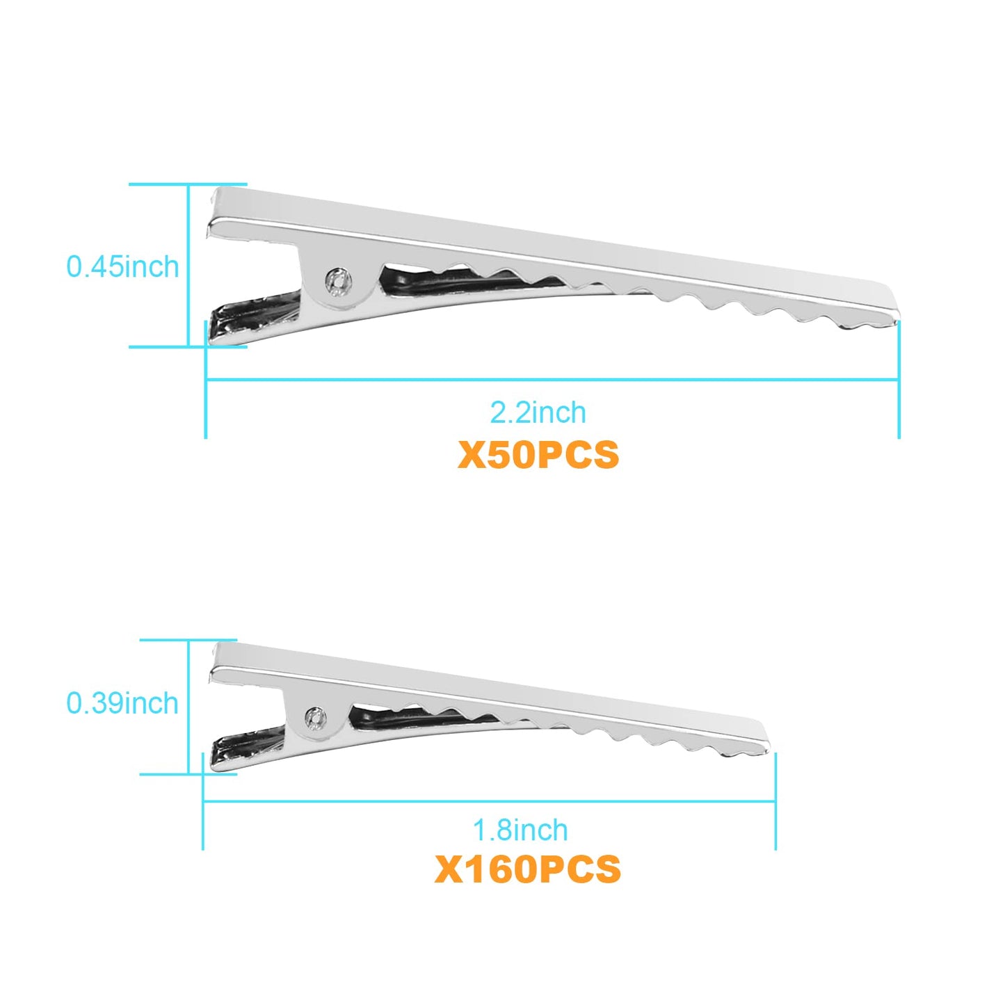 Alligator Hair Clips, 210 PCS Single Prong Metal Clips for Hair Bows and Crafts - Silver Flat Gator Clips in Bulk DIY Supplies for Accessory Making Beauty & Personal Care Aisuly