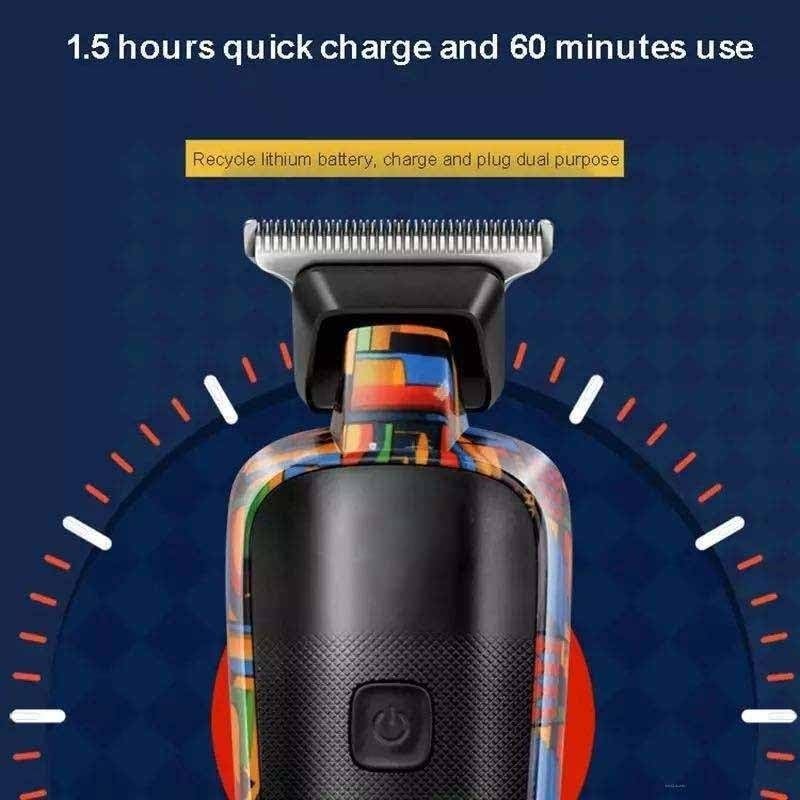 QDKVTNDJZ Hair Clippers,Beard Trimmer for Men, Multifunction Men's Professional Electric Actuator Printed Graffiti Shaving Face USB Charging Beauty and Personal Care QDKVTNDJZ