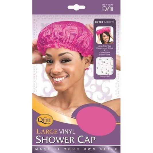 Qfitt Large Vinyl Shower Cap #180 Assort (Random Color) Beauty and Personal Care Qfitt