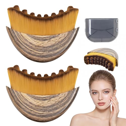 2 PCS Lymphatic Contour Face Brush, Manual Lymphatic Drainage Massager, Natural Makeup Brushes with Durable Soft Bristles, Hypoallergenic Ergonomic Beauty and Personal Care Yqzjjjust Default Title