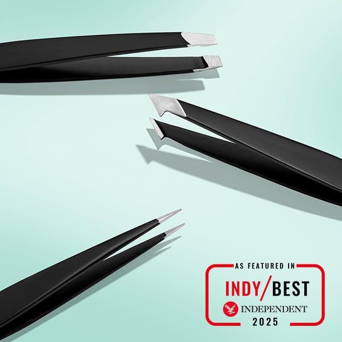 Truyu Tweezer Trio - Includes Full Slant Tweezer, Point Tweezer and Combo Tweezer Beauty and Personal Care Truyu