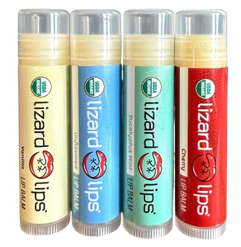 Lizard Lips USDA Certified Organic - 4 Flavor Variety Pack Beauty & Personal Care Lizard Lips