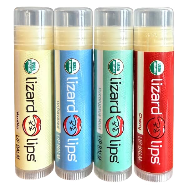 Lizard Lips USDA Certified Organic - 4 Flavor Variety Pack Beauty & Personal Care Lizard Lips