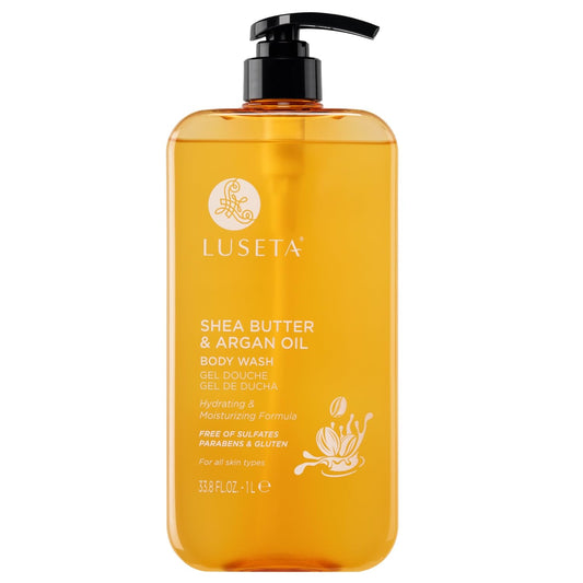 Luseta Shea Butter & Argan Oil Body Wash for Hydrating, Nourishing & Softening, for Daily Moisture, Smoothness & Gentle Cleanse for Dry and Dehydrated Beauty & Personal Care L LUSETA