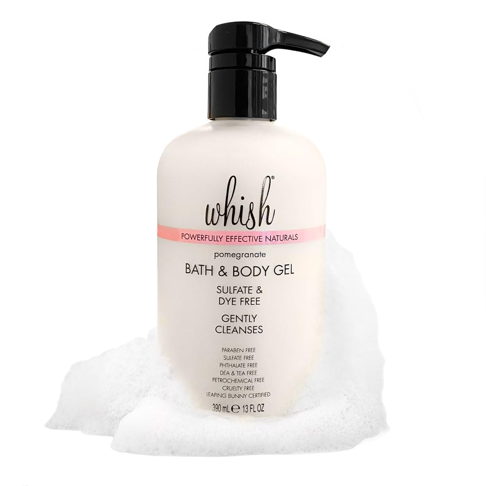 Whish Beauty Pomegranate Body Wash - Moisturizing Bath & Body Gel for Women - Gentle on Sensitive Skin with Shea Butter & Aloe - Sulfate & Paraben Beauty & Personal Care Whish